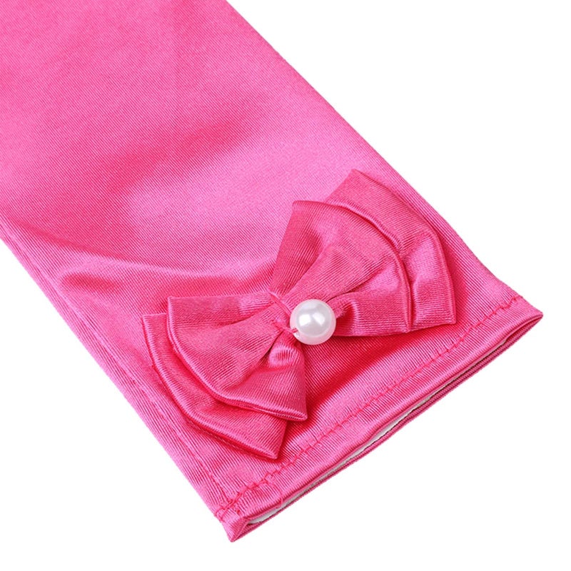 Orgrimmar Princess Dress Up accessories For Belle Gloves Princess Tiara Crown Wand Necklaces For Kids (Rose Red) - Image 4